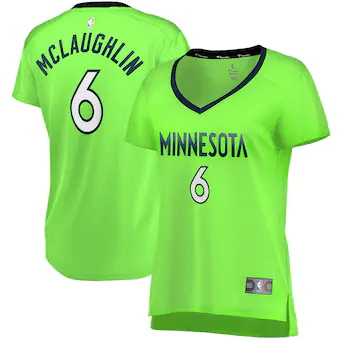 womens fanatics branded jordan mclaughlin green minnesota t-245
